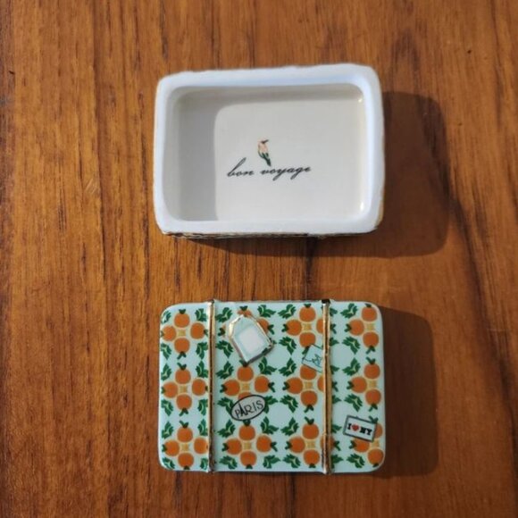 NWT! Anthropologie Tiny Treasures Trinket Box Bon Voyage Suitcase Paris/NYC - Picture 3 of 3